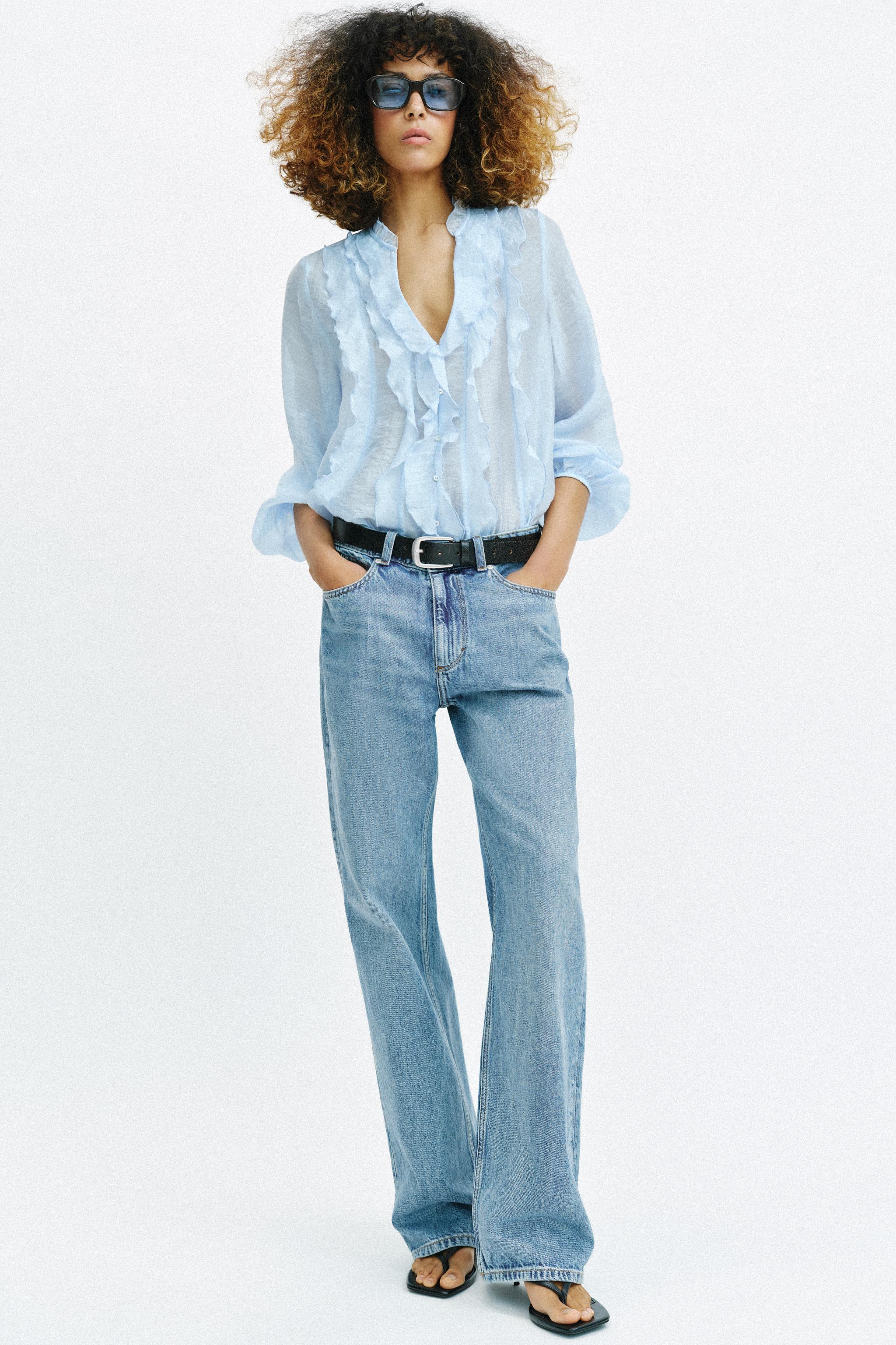 BLOUSE À VOLANTS ET POIS